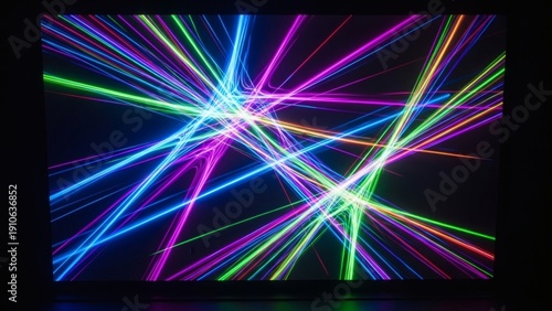 Vibrant Laser Light Beams in Motion.