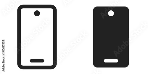 シンプルなスマートフォン正面アイコン（ベクター／編集可能・ライトダーク2色）