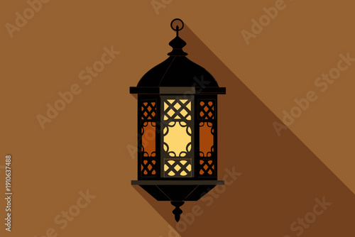 Elegant lantern with intricate design and warm glow