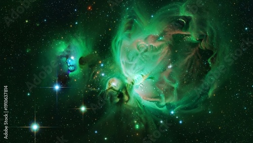 Vibrant Nebula in Deep Space Scene.