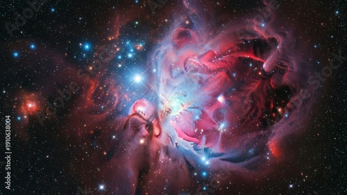 Vibrant Nebula with Stars and Cosmic Dust.