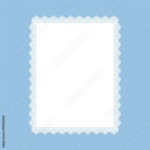 Rectangle lace doily, vector lace napkin or placemat, laser cut template