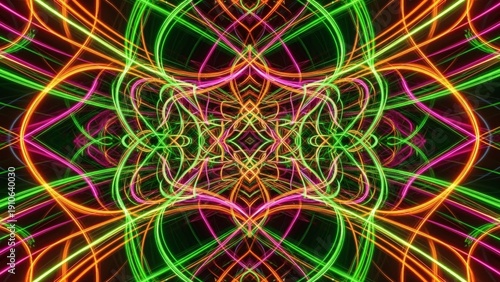 Vibrant Neon Lights Abstract Pattern Design.