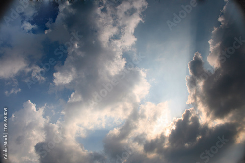 Dramatic Evening Sky with Gray Blue Clouds and Moody Atmosphere