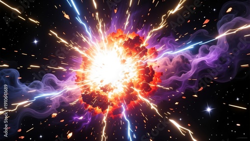 Wallpaper Mural Vibrant Explosion of Light and Energy in Space Torontodigital.ca