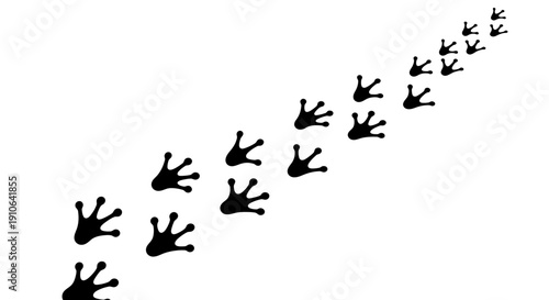 Silhouette of people running in a diagonal line from bottom left to top right.