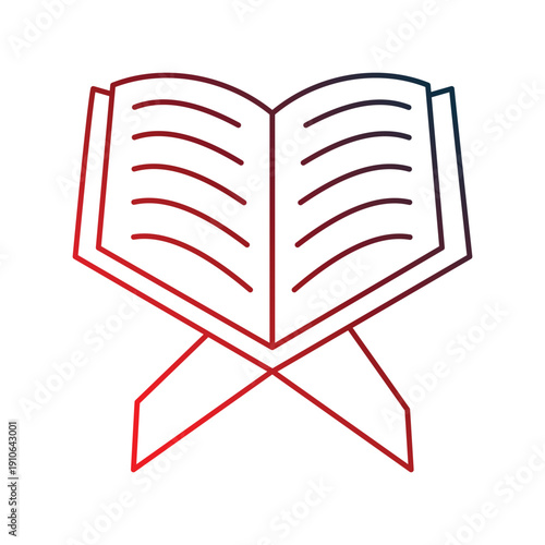 Quran icon with white background vector stock illustration