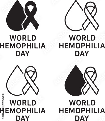 World Hemophilia Day Awareness Icon Set, World Hemophilia Day Awareness Icon, World Hemophilia Day Awareness Icon Solid Black, World Hemophilia Day Awareness Icon Outline Vector For Health Awareness
