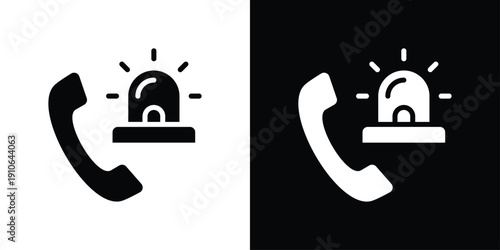 Emergency Call Icon Sheet Black And White