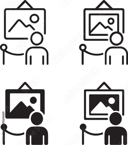 Isolated Art Exhibition Event Icon Set, Art Exhibition Event Icon, Art Exhibition Event Icon Solid Black, Art Exhibition Event Icon Outline Vector For Art Show Event Design