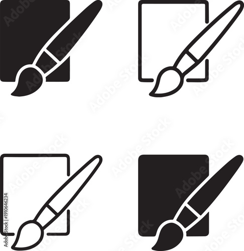 Isolated Art Creativity Icon Set, Art Creativity Icon, Art Creativity Icon Solid Black, Art Creativity Icon Outline Vector For Artistic Inspiration Design