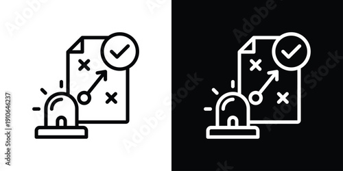 Emergency Plan Icon Sheet Black And White