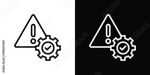 Risk Management Icon Sheet Black And White