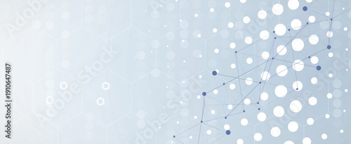 Cyber technology and science banner or header. Machine deep learning neural network