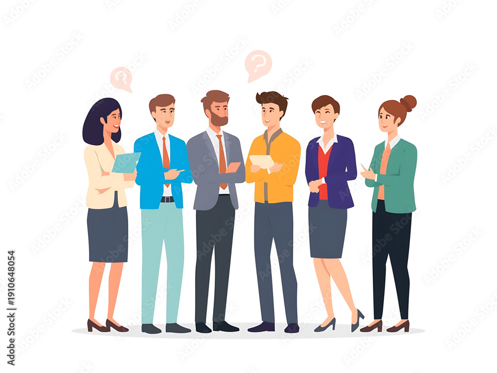 Fototapeta premium Business professionals engaged in a lively discussion about project development and collaborative teamwork, brainstorming ideas for strategic growth
