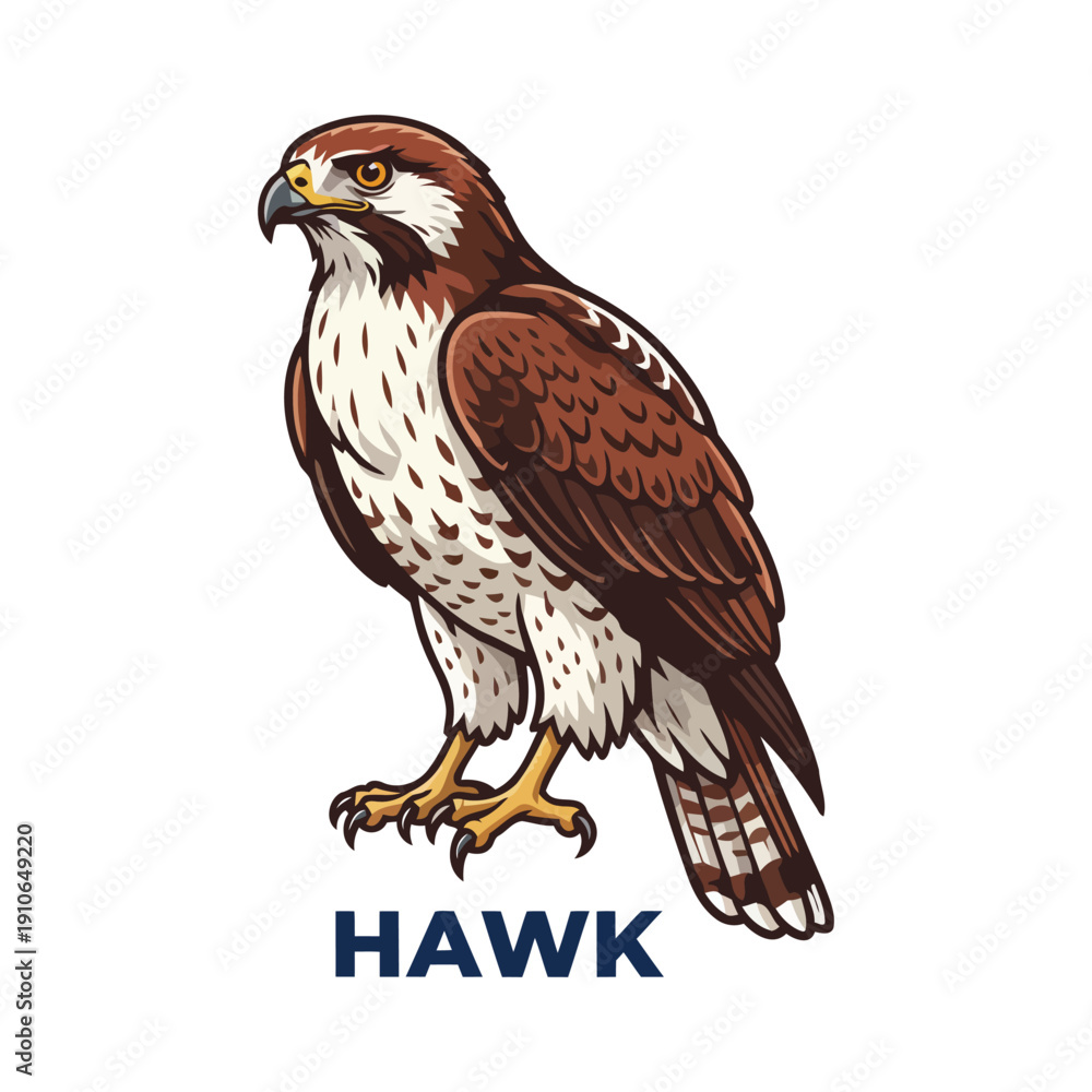 Fototapeta premium red tailed hawk on a white background