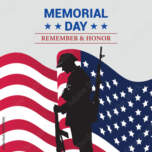 Memorial Day Remembrance Soldier Honoring Fallen Heroes