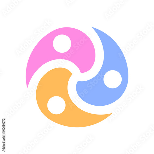 People Family logo. Teamwork and Sharing Concept Symbol