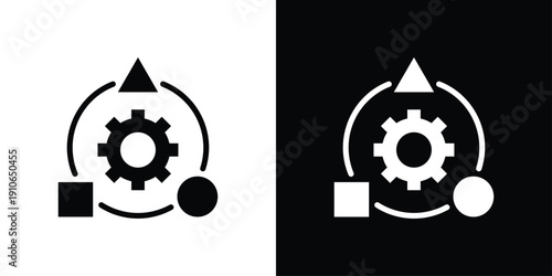 Adaptability Icon Sheet Black And White