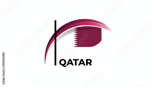 Qatar Logo Design Element with Maroon and White Colors.