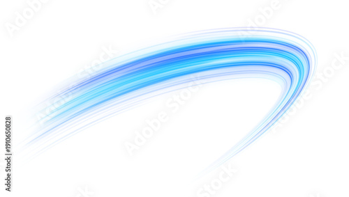 Bild auf Leinwand Bright blue neon highway twists through dark night