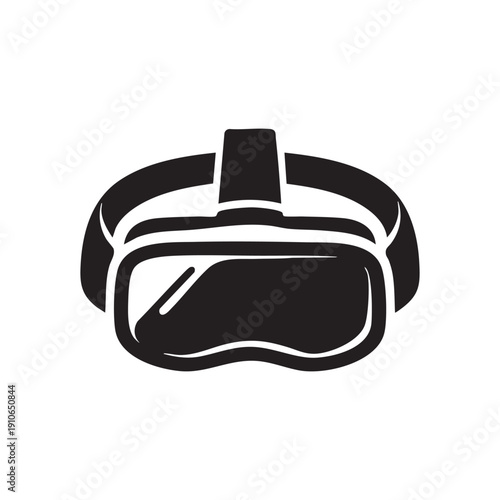 VR Headset Silhouette Icon Vector Illustration
