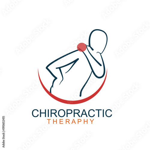 Neck Pain Treatment Icon chiropractic ilustration