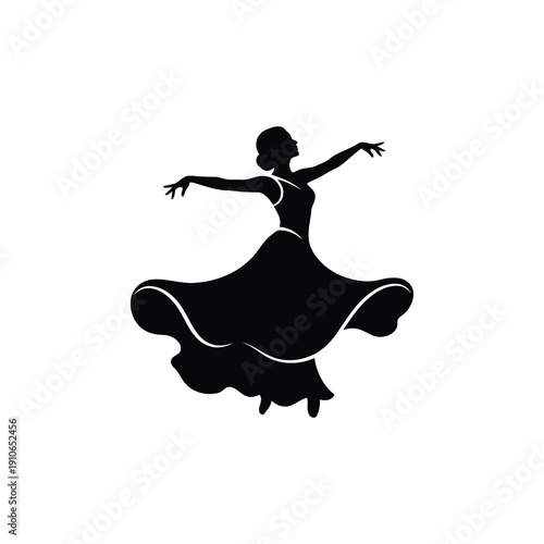 silhouette of a dancing woman