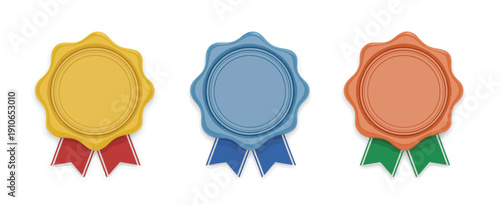 
Cartoon 3D Empty Medal Realistic Icons Set, trendy metallic award illustrations, certificate badges, achievement symbols, prize graphics, competition recognition, and professional 3D vector 