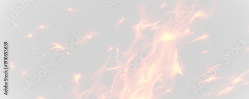 Tableau sur toile Dancing fire flames with bright orange glow and realistic flickering sparks PNG