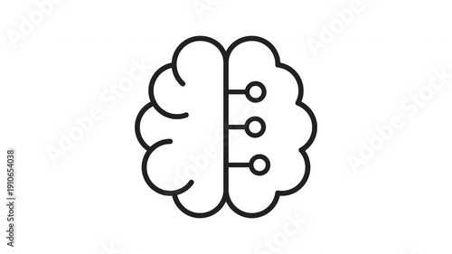 Animated AI Neural Brain Circuit Icon Loop