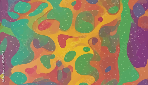 Vibrant abstract colorful illustration featuring flowing shapes and patterns viewed from a close-up perspective