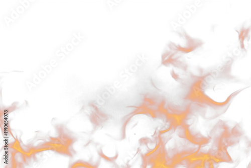 Bright fiery plume with smooth flowing motion, glowing orange-red flames and soft flicker PNG