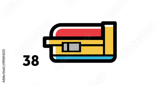 Stylized illustration of a whisk in a kitchen environment viewed from the side