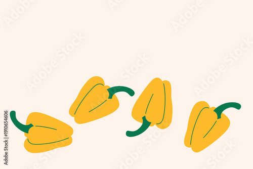 Art & Illustration Yellow Bell Pepper Vector Illustration