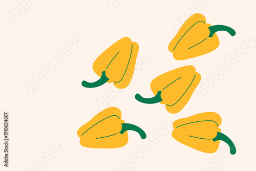 Art & Illustration Yellow Bell Pepper Vector Illustration