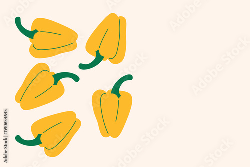 Art & Illustration Yellow Bell Pepper Vector Illustration