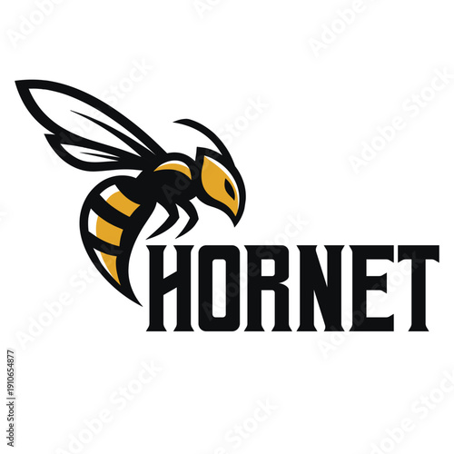 hornet flat minimalist logo design