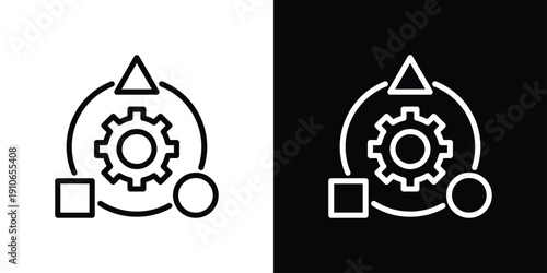 Adaptability Icon Sheet Black And White