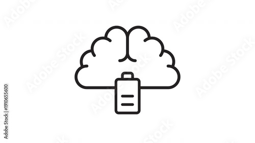 Animated Brain Data Storage Icon for Cloud Intelligence