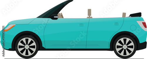 Modern convertible hatchback flat side view