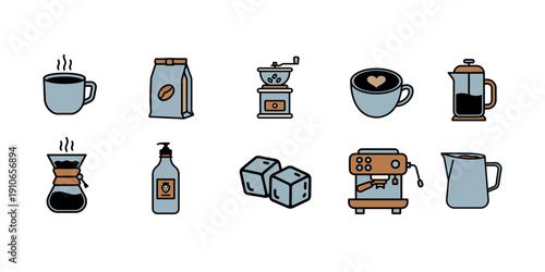 Coffee Equipment Illustration Set