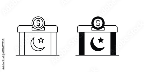 Tithe set icon with white background vector stock illustration