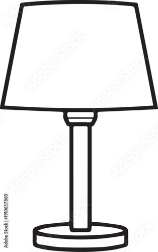 A simplistic yet elegant lamp silhouette on a table, exuding a minimalist charm, ideal for a variety of creative concepts.