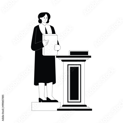 Judge Delivering Vector illustration. EPS 10 file			