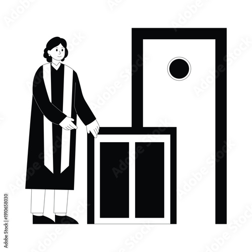 Adjusting Robes Vector illustration. EPS 10 file			