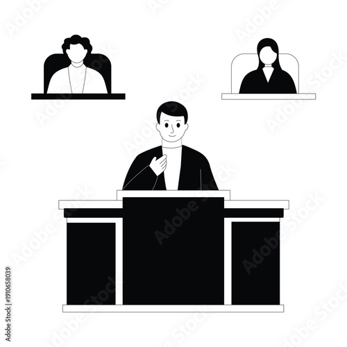 Gesturing For Silence Vector illustration. EPS 10 file			