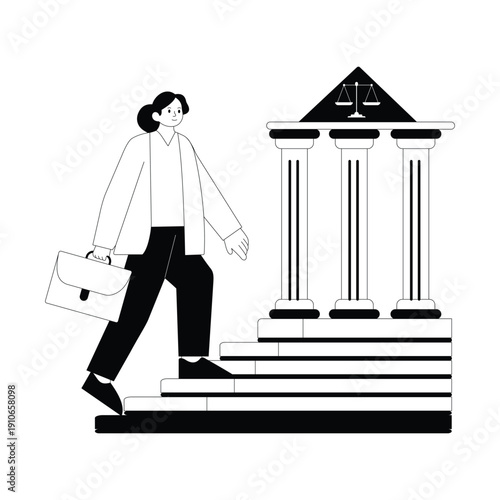 Courthouse Stairs Vector illustration. EPS 10 file			