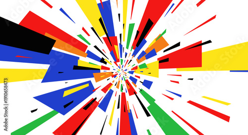 Explosion of Geometric Shapes and Colors 2.