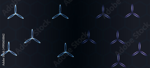 Dark hexagon abstract technology background with blue and pink colored bright flashes under hexagon. Hexagonal gaming vector abstract tech background.